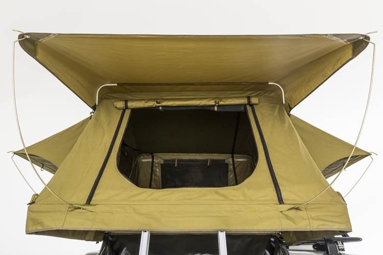 Polonais en aluminium prennent la tente de toit, tente illimitée de dessus de toit de cowboy de jeep
