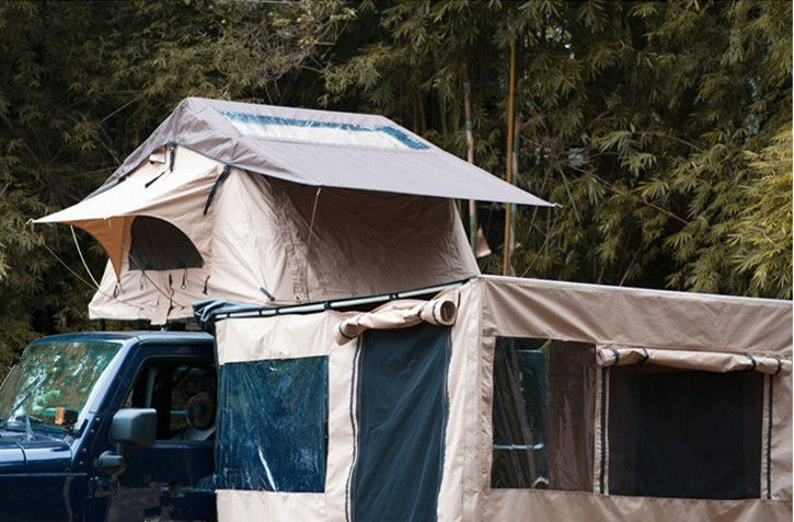 Ignifugez la tente de dessus de toit de 4 personnes, pliant la tente de toit avec la grande fenêtre